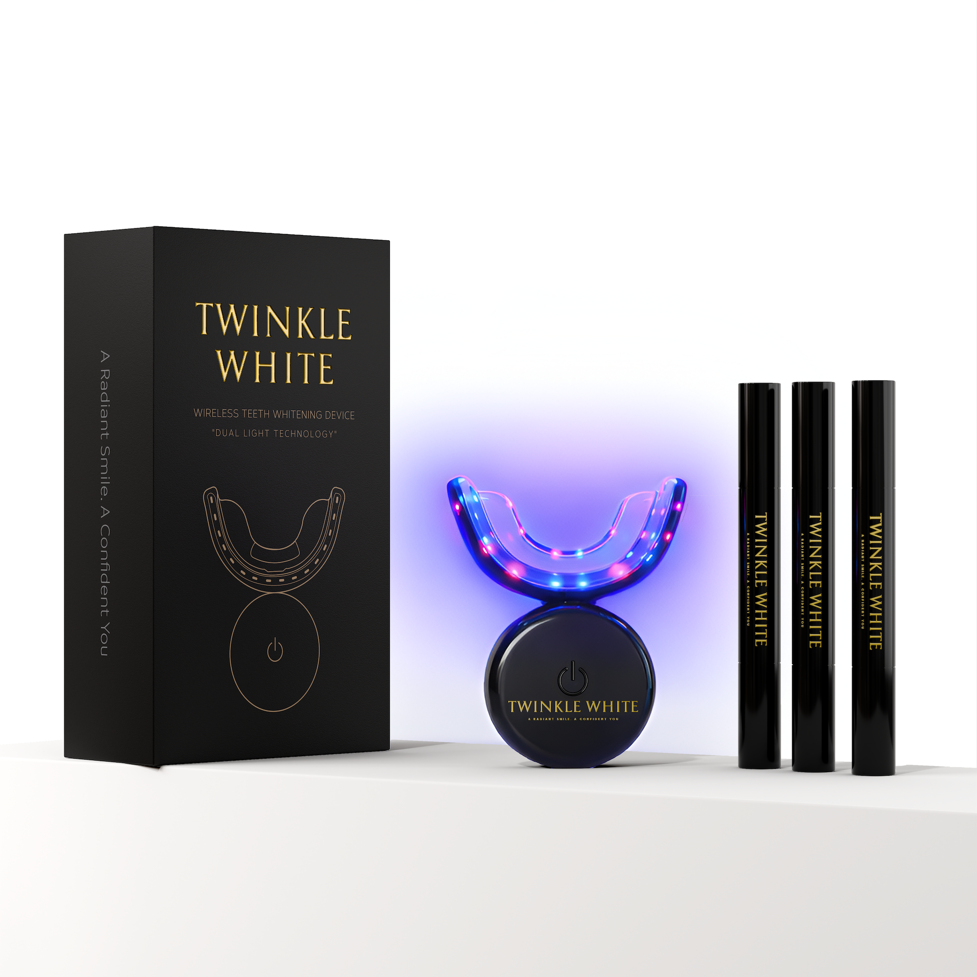 Twinkle White® Black Edition Wireless Dual Light Teeth Whitening Kit