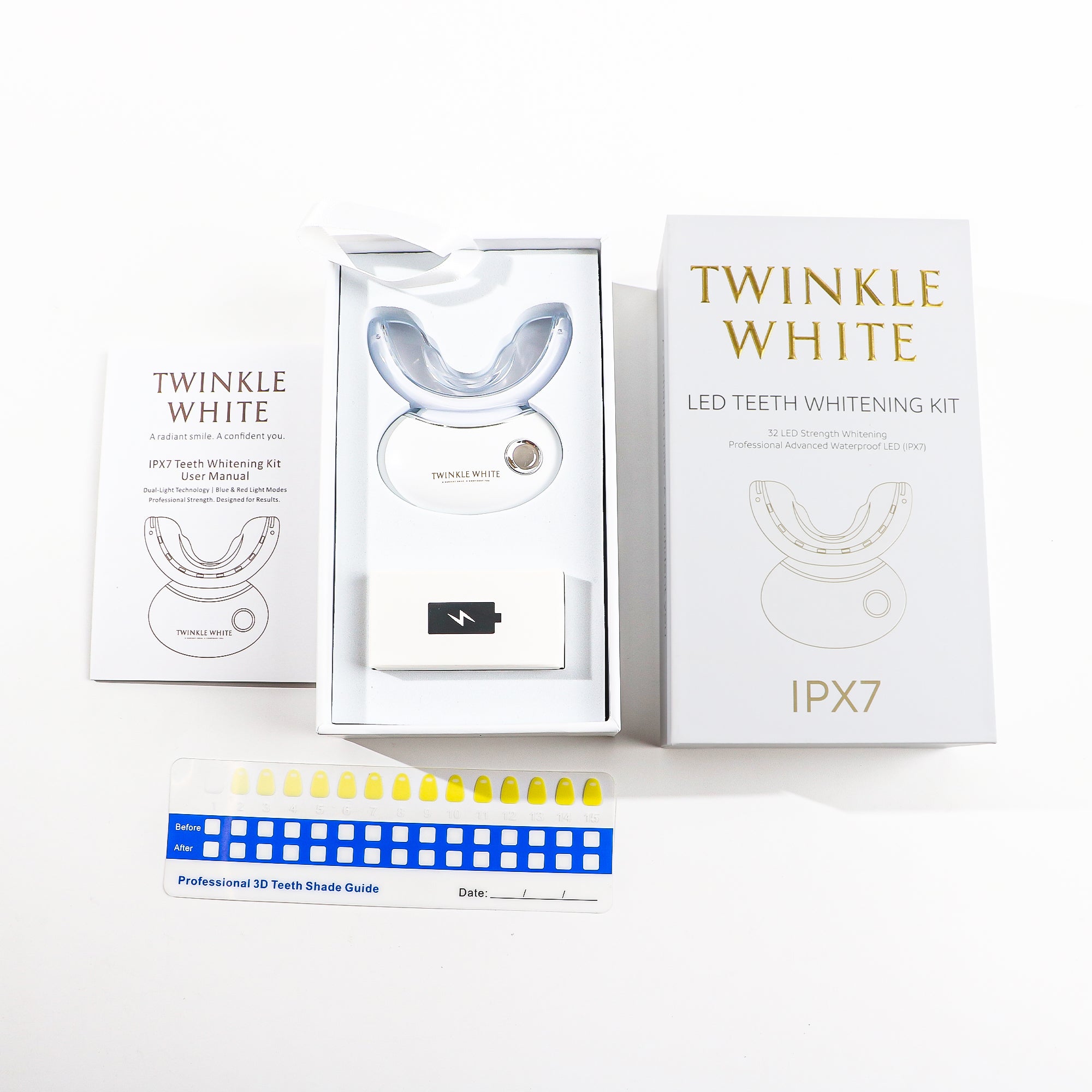 Twinkle White® Advanced Waterproof IPX7 LED Teeth Whitening Kit